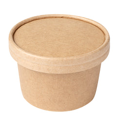 Coppetta Round Kraft Paper To Go Cup Lid - Fits 5 oz - 3 1/2