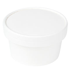 Coppetta Round White Paper To Go Cup Lid - Fits 8 oz - 200 count box