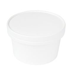 Coppetta Round White Paper To Go Cup Lid - Fits 12 oz - 200 count box