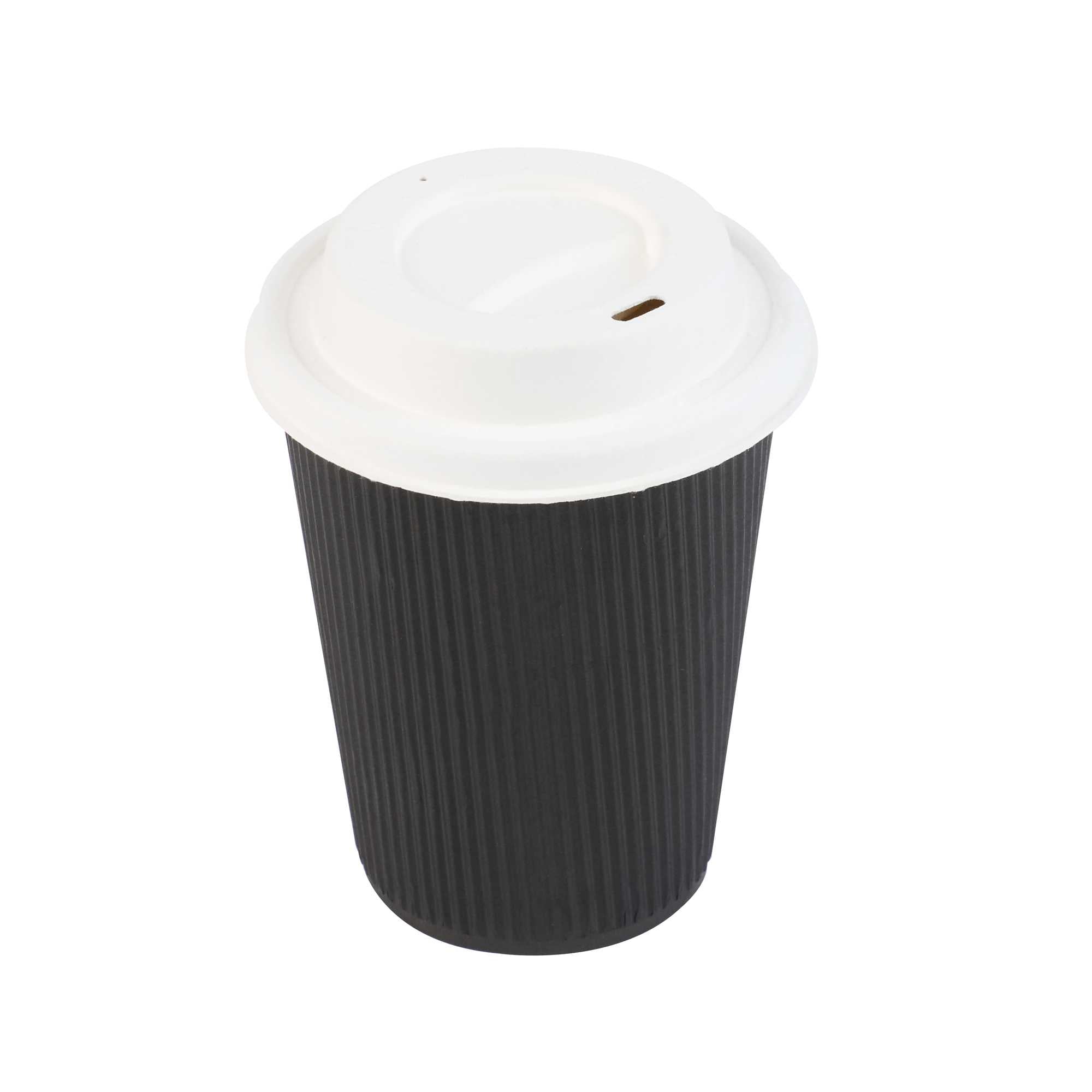 Restpresso White Sugarcane / Bagasse Coffee Cup Lid - Fits 8, 12, 16 and 20 oz, Compostable - 2000 count box