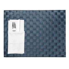 Macroweave Rectangle Navy Blue Woven Placemat - 16