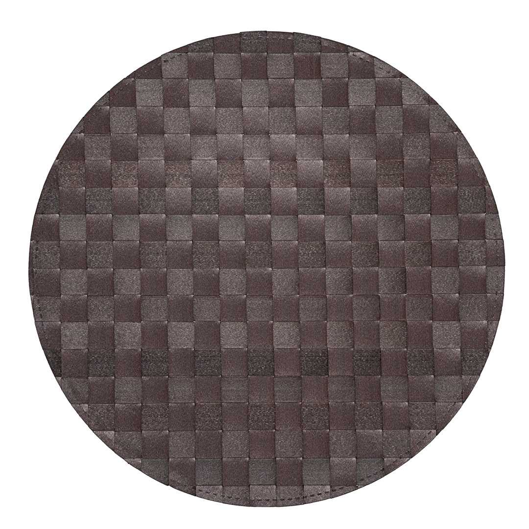 Macroweave Round Dark Brown Placemat - 15" x 15" - 6 count box