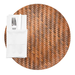 Amalfi Basketweave Woven Round Bronze Pearl Placemat - 15