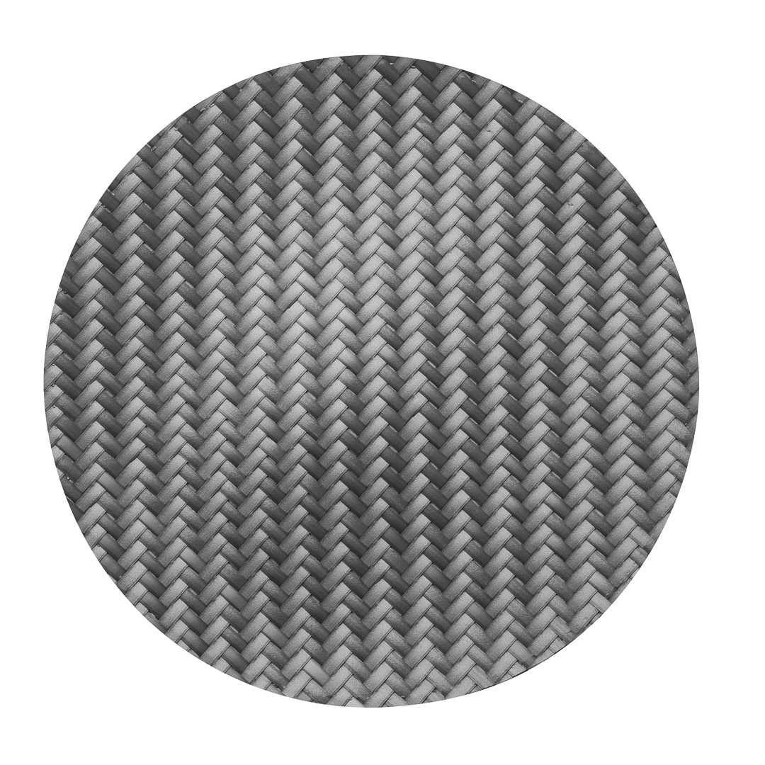 Amalfi Basketweave Woven Round Metallic Gray Pearl Placemat - 15" x 15" - 6 count box