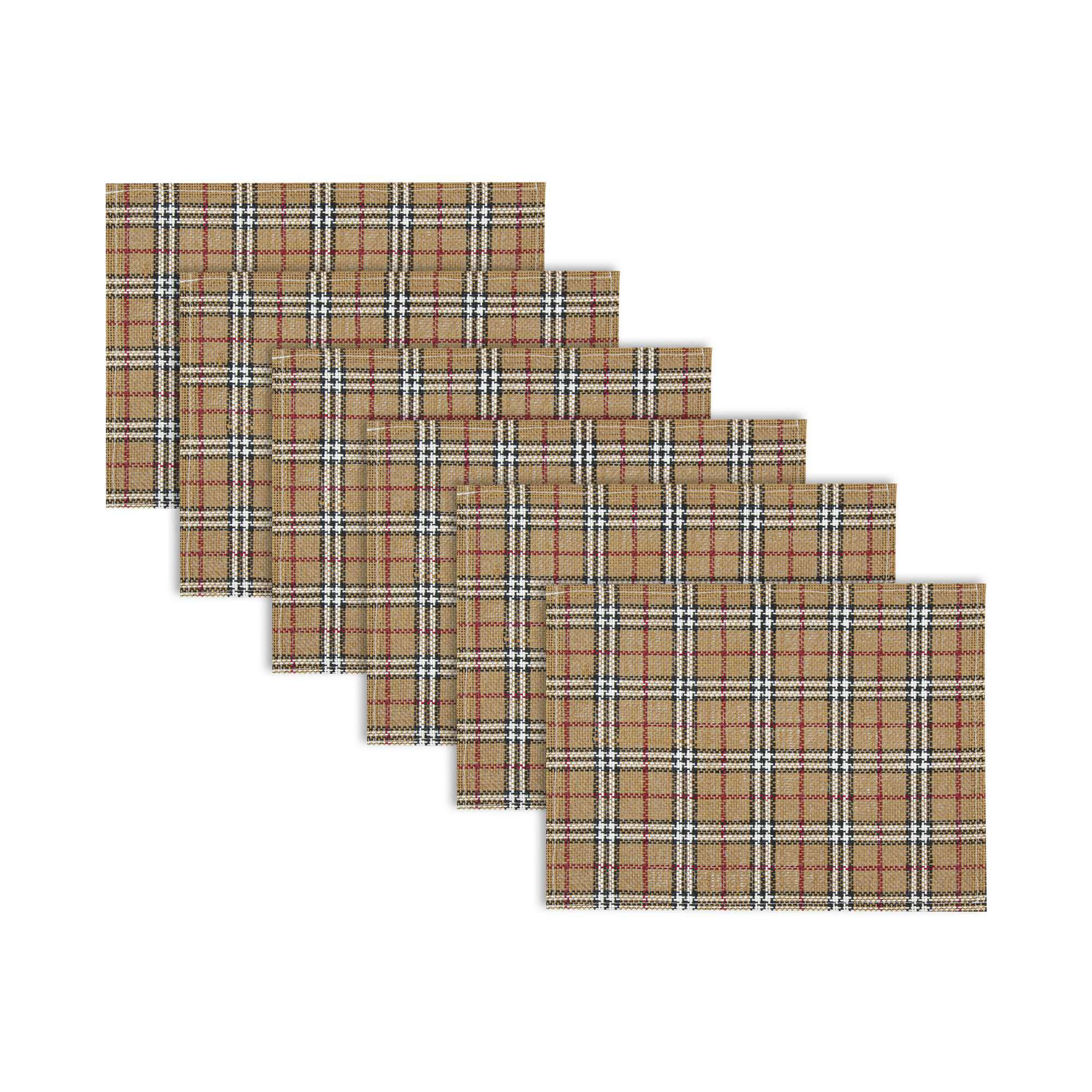 Carmel Mesh Vintage Scotch Plaid Placemat - 16" x 12" - 6 count box