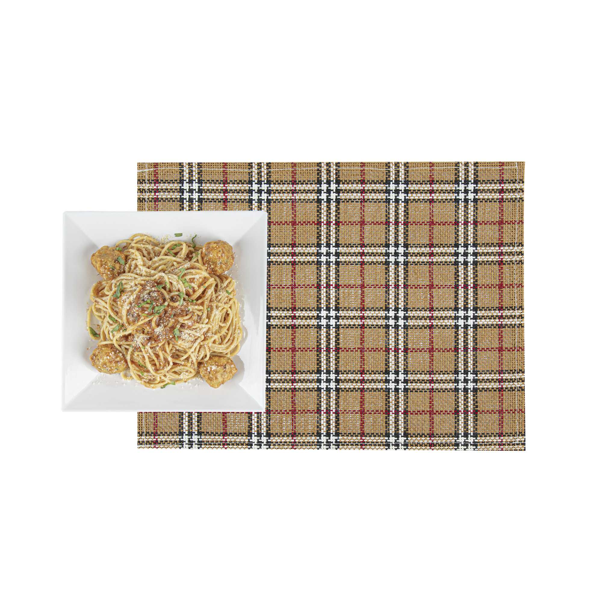 Carmel Mesh Vintage Scotch Plaid Placemat - 16" x 12" - 6 count box
