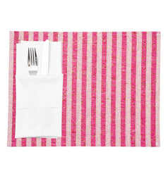 Carmel Mesh Pink Striped Placemat - 16