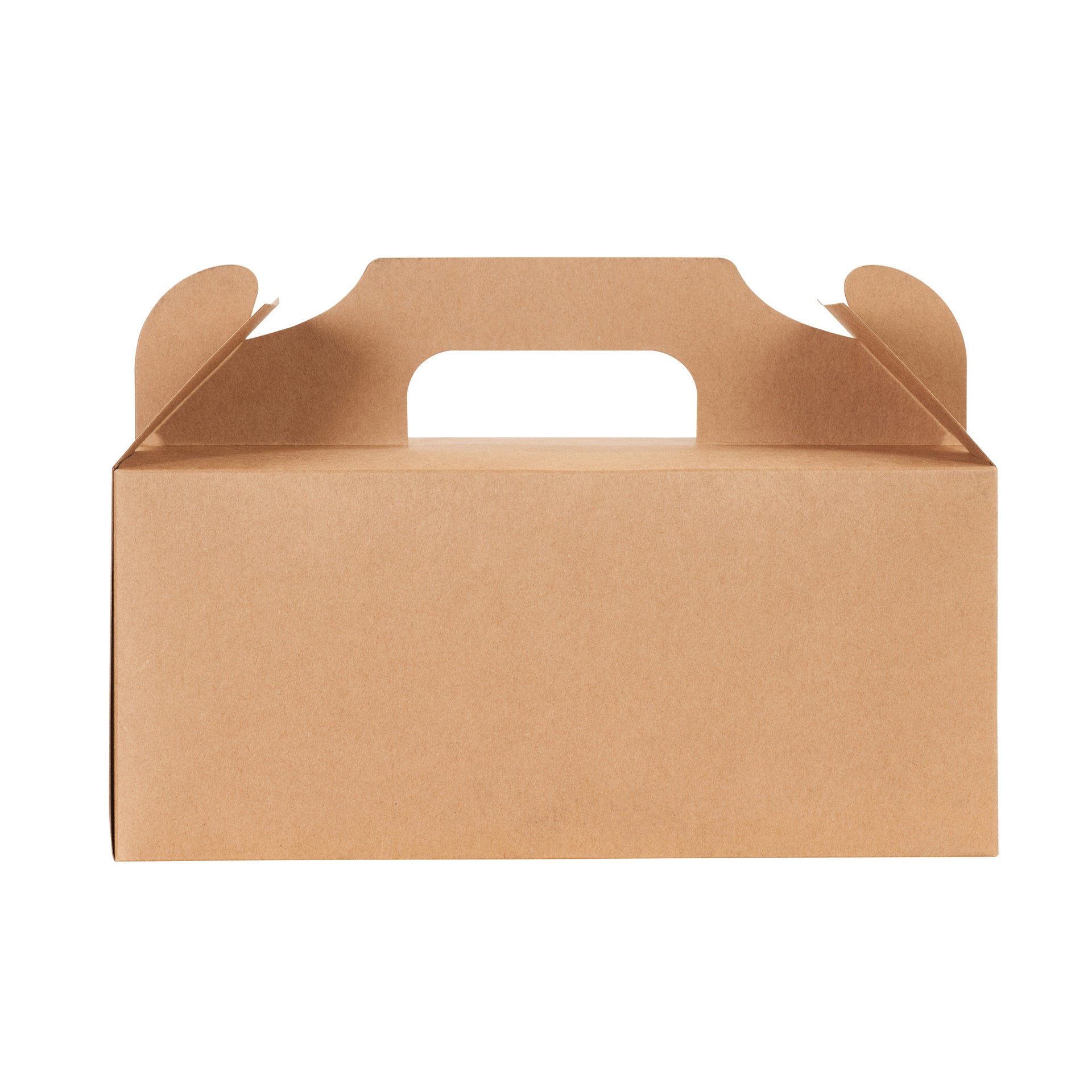 Bio Tek Rectangle Kraft Paper Cake / Take Out Container - with Secure Tab Handle - 10 1/4" x 6" x 6 3/4" - 100 count box