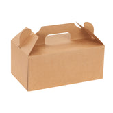Bio Tek Rectangle Kraft Paper Cake / Take Out Container - with Secure Tab Handle - 10 1/4" x 6" x 6 3/4" - 100 count box