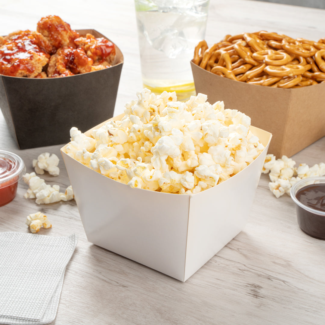 Bio Tek Square White Paper Snack Box - 3 1/2