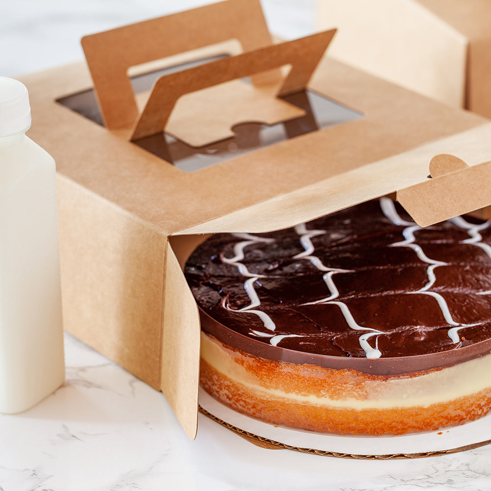 Cater Tek Square Kraft Paper Cake / Take Out Container - with Pop-Up ...