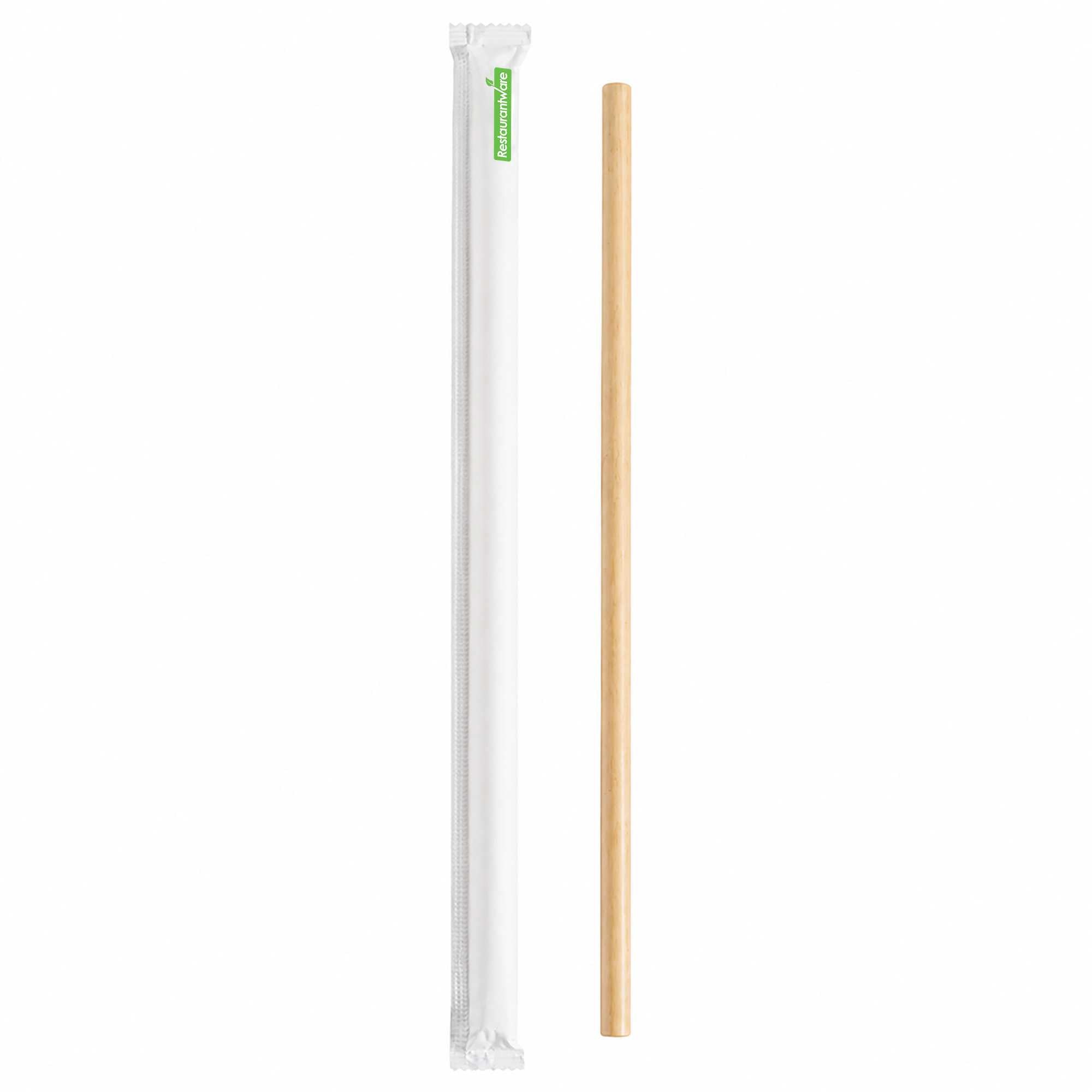 Bev Tek Kraft Paper Straw - Wrapped, Biodegradable, 7.5mm - 10" - 1000 count box
