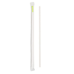 White Paper Straw - Wrapped, Biodegradable, 7.5mm - 10