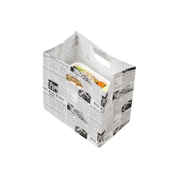 Bag Tek Rectangle Newsprint Paper Take Out Bag - with Handles - 11