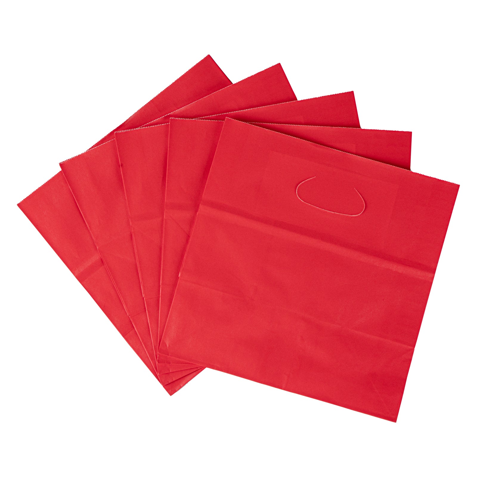 Bag Tek Rectangle Red Paper Take Out Bag - with Handles - 11