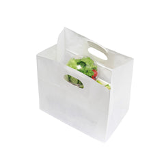 Bag Tek Rectangle White Paper Take Out Bag - with Handles - 11