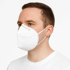 Clean Tek Professional White KN95 Respirator Face Mask - 5-Layer Filtration, Adjustable Nose Clip - 6