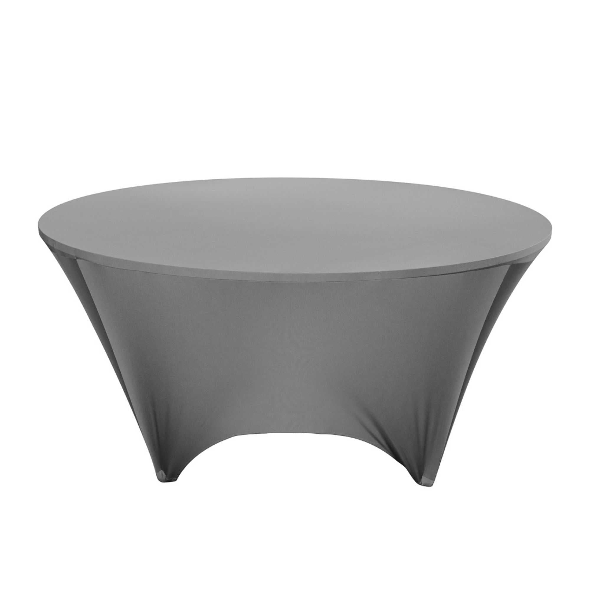 Table Tek Round Charcoal Gray Spandex Table Cover - Contour Cut - 72" - 1 count box