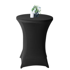 Table Tek Round Black Spandex Table Cover - Bar Height - 32