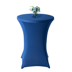 Table Tek Round Blue Spandex Table Cover - Bar Height - 32