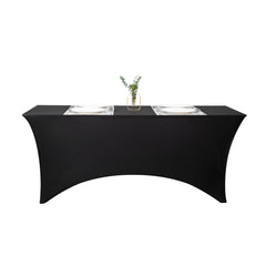 Table Tek Rectangle Black Spandex Table Cover - Contour Cut - 72