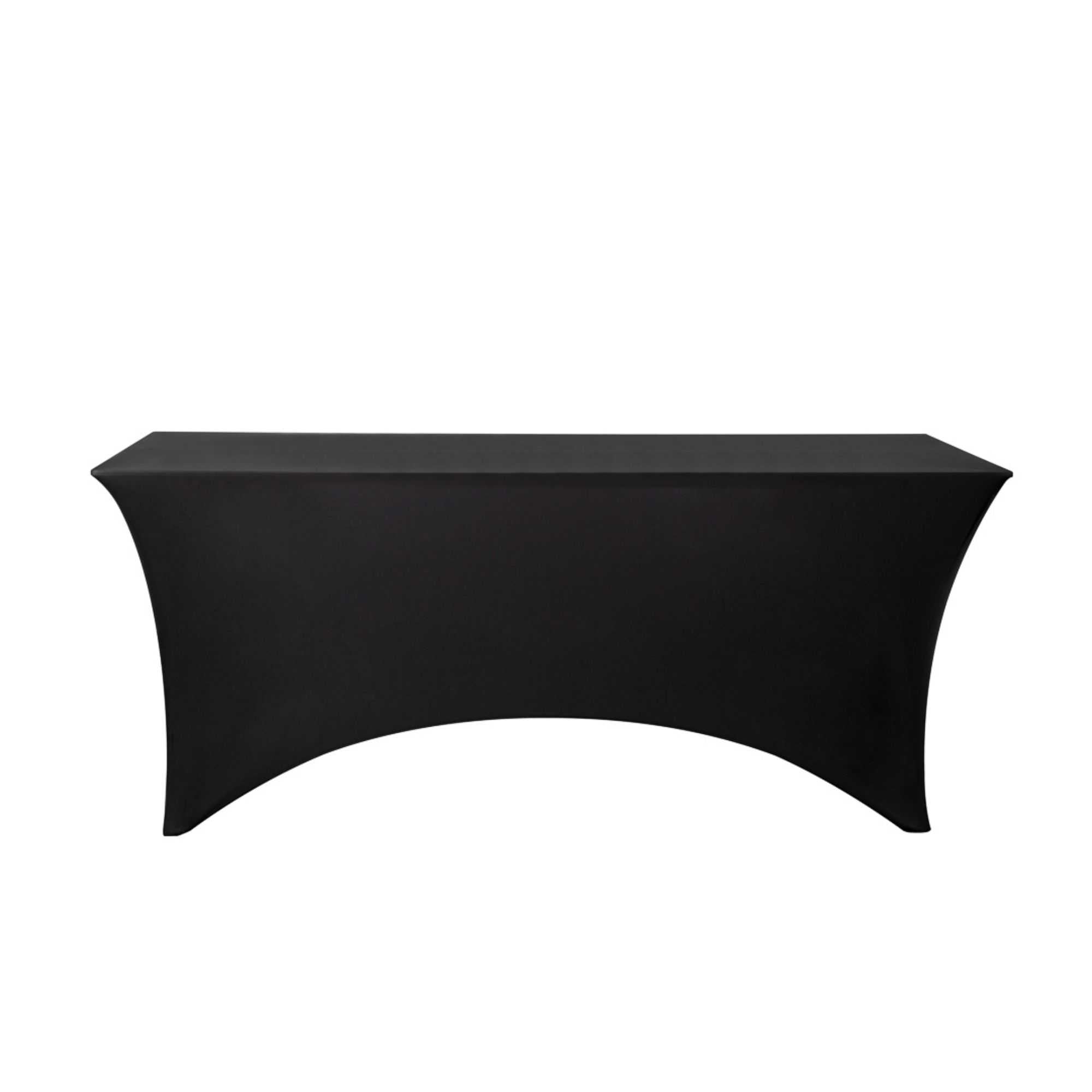 Table Tek Rectangle Black Spandex Table Cover - Contour Cut - 72" x 30" - 20 count box