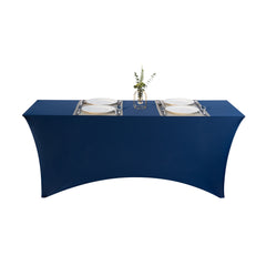 Table Tek Rectangle Blue Spandex Table Cover - Contour Cut - 72