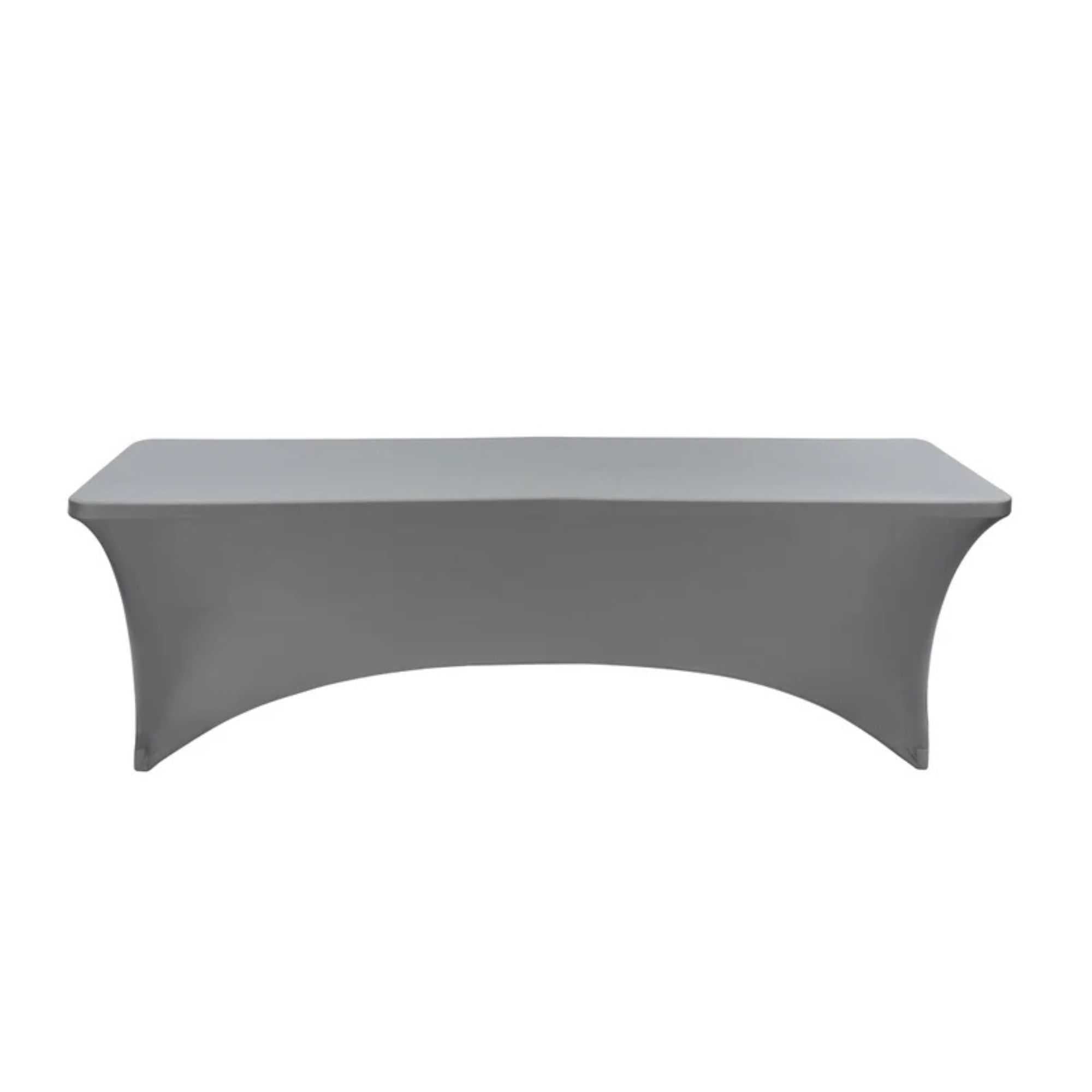 Table Tek Rectangle Charcoal Gray Spandex Table Cover - Contour Cut - 96" x 30" - 1 count box