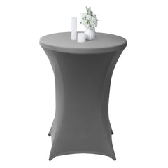 Table Tek Round Gray Spandex Table Cover - Bar Height - 36