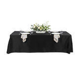 Table Tek Rectangle Black Polyester Cloth Table Cover - Hemmed - 90" x 132" - 10 count box
