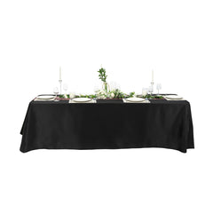 Table Tek Rectangle Black Polyester Cloth Table Cover - Hemmed - 90