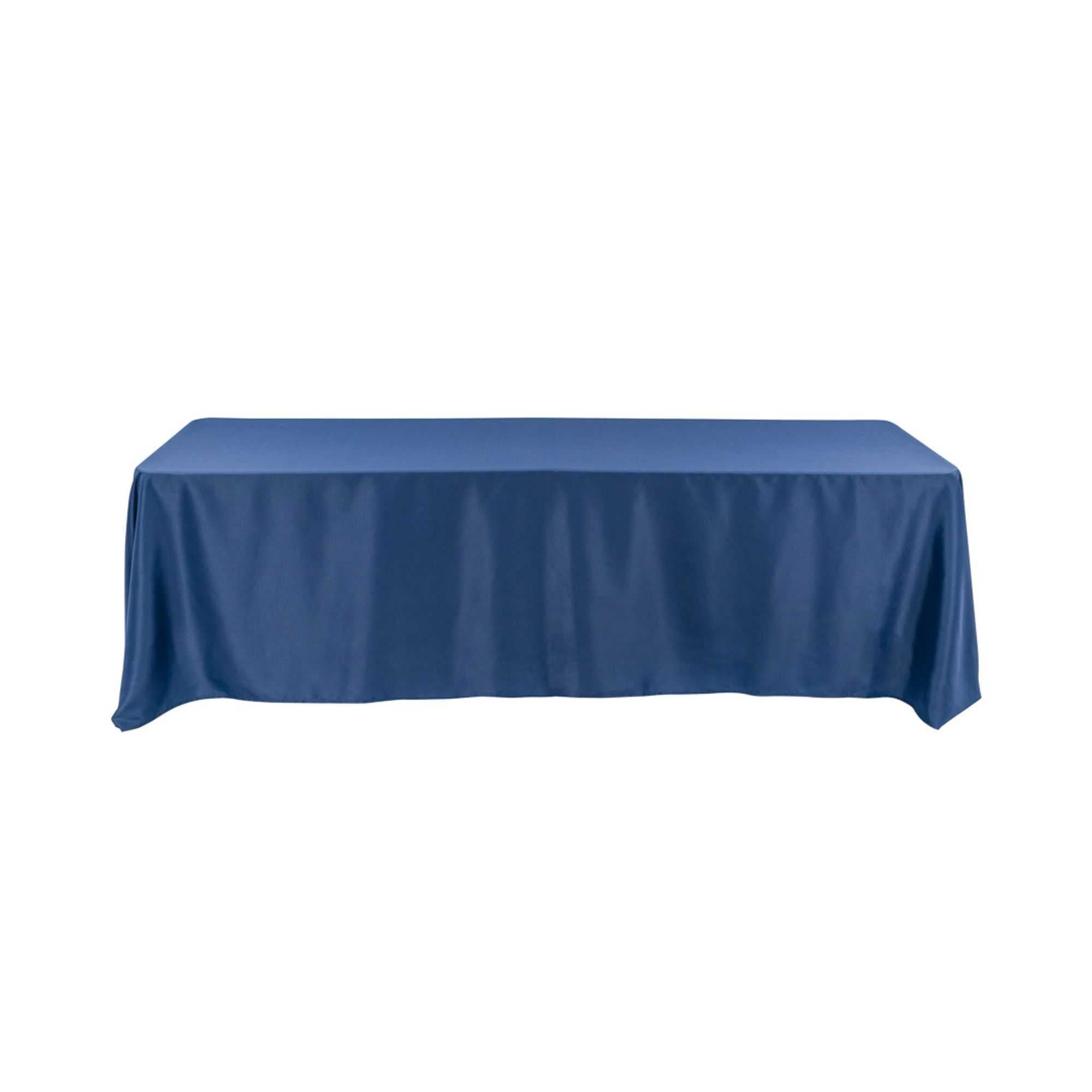 Table Tek Rectangle Blue Polyester Cloth Table Cover - Hemmed - 90" x 132" - 1 count box