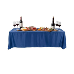 Table Tek Rectangle Blue Polyester Cloth Table Cover - Hemmed - 90