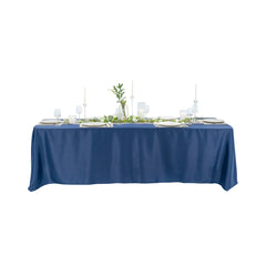 Table Tek Rectangle Blue Polyester Cloth Table Cover - Hemmed - 90