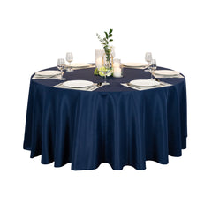 Table Tek Round Blue Polyester Cloth Table Cover - Hemmed - 120