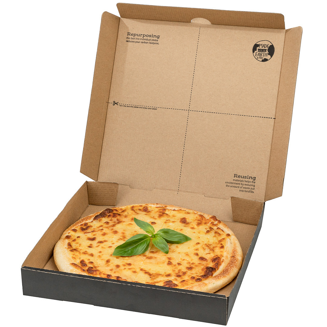Eco Pie Kraft and Black Paper Corrugated Pizza Box - Repurpose for ...