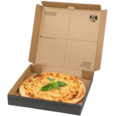 Eco Pie Kraft and Black Paper Corrugated Pizza Box - Repurpose for Plates - 10 3/4