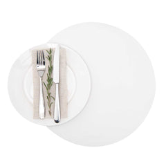 Chef 101 Round White Vinyl Placemat - Embossed - 15