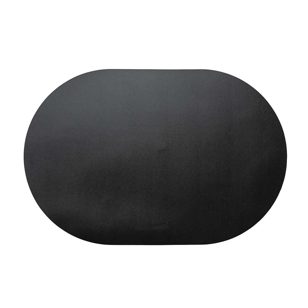 Chef 101 Oval Black Vinyl Placemat - Embossed - 17 3/4" x 12" - 84 count box