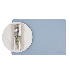 Rectangle Light Blue Vinyl Placemat - Embossed - 17 3/4