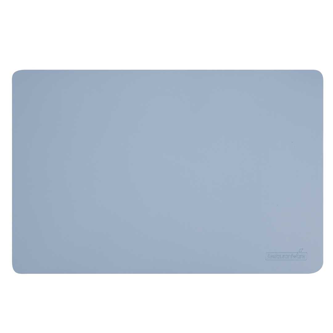 Chef 101 Rectangle Light Blue Vinyl Placemat - Embossed - 17 3/4" x 12" - 84 count box