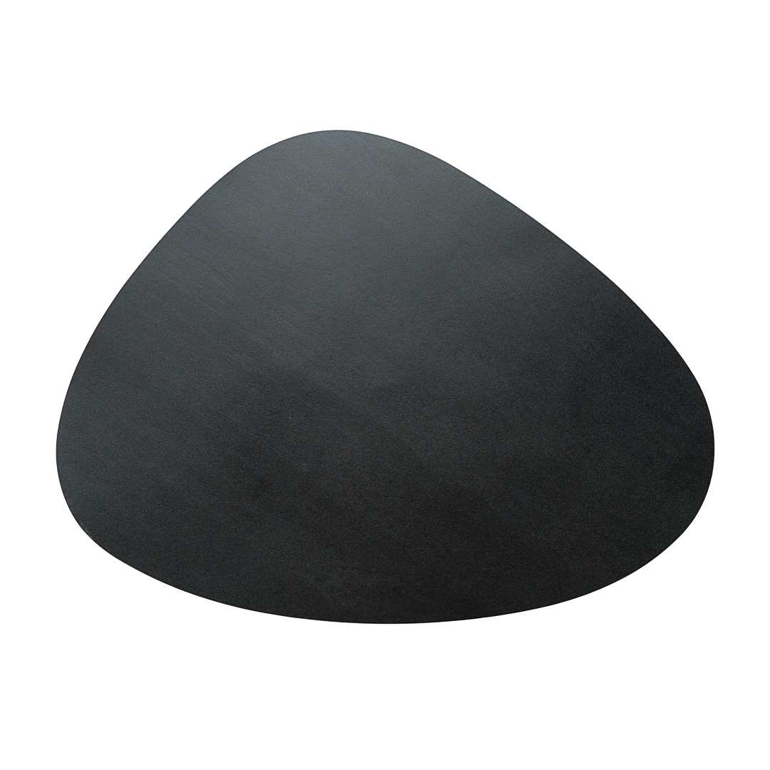 Chef 101 Egg-Shaped Black Vinyl Placemat - Embossed - 16" x 12" - 84 count box