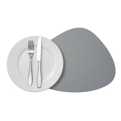 Egg-Shaped Gray Vinyl Placemat - Embossed - 16