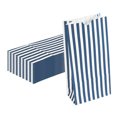 Bag Tek Blue and White Stripe Paper Bag - 2 lb - 4 1/4