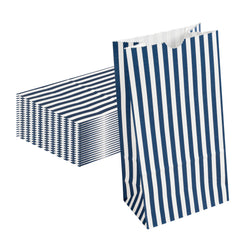 Bag Tek Blue and White Stripe Paper Bag - 4 lb - 5