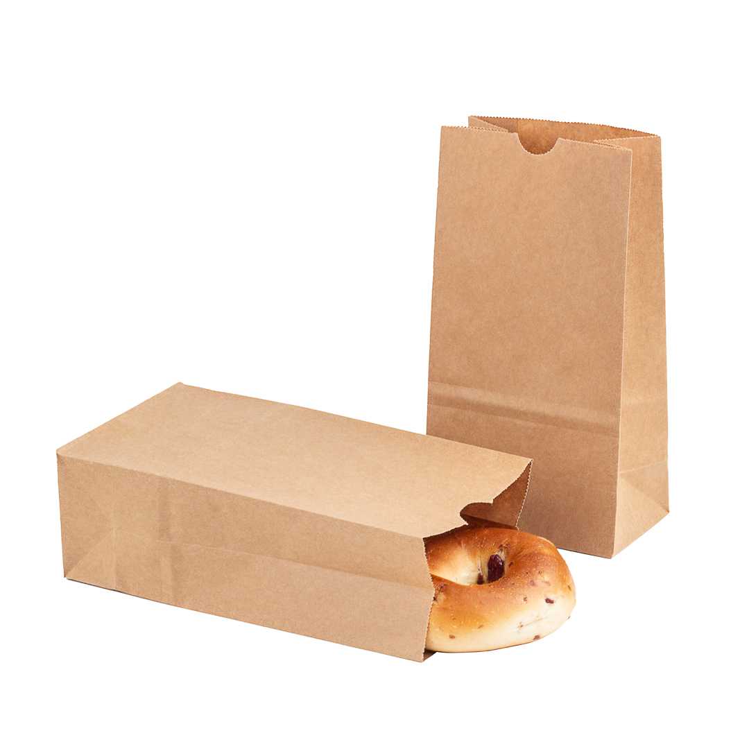 Bag Tek Kraft Paper Bag - 4 lb - 5" x 3 1/4" x 9 1/2" - 1000 count box