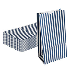 Bag Tek Blue and White Stripe Paper Bag - 6 lb - 6