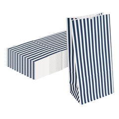 Bag Tek Blue and White Stripe Paper Bag - 8 lb - 6