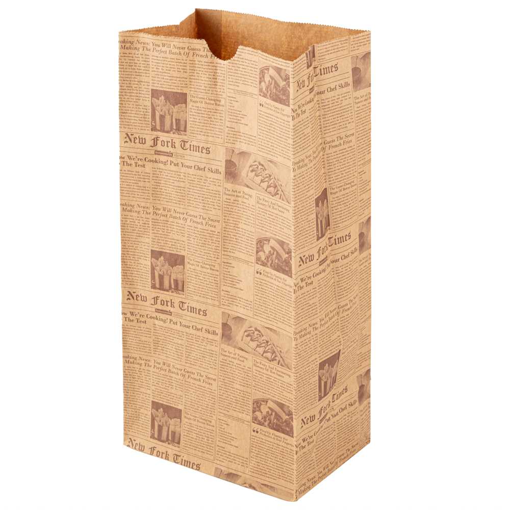 Bag Tek Kraft Newsprint Paper Bag - 8 lb - 6" x 4" x 11 3/4" - 1000 count box