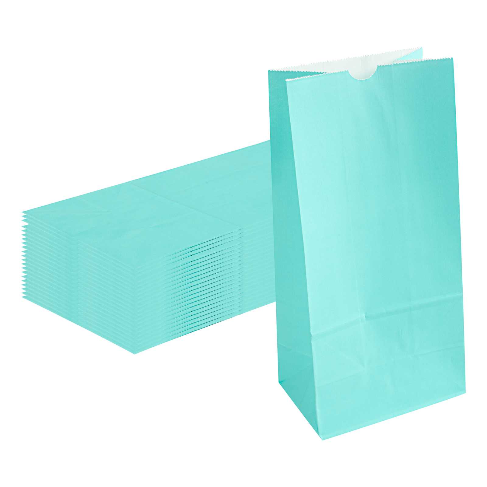 Bag Tek Turquoise Paper Bag - 8 lb - 6" x 4" x 11 3/4" - 1000 count box